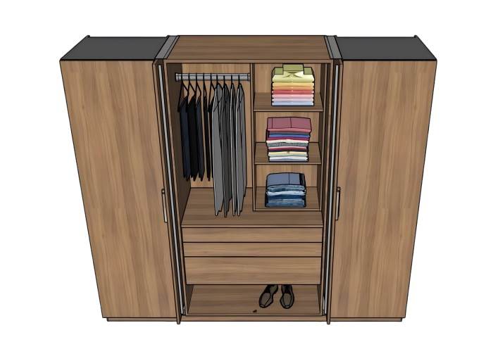 木制衣柜柜子SU模型 SU模型免费下载_sketchup模型