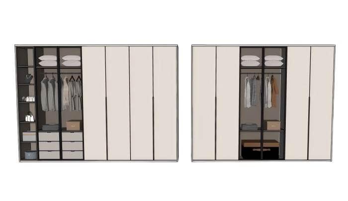 现代衣柜家具柜子SU模型 SU模型免费下载_sketchup模型