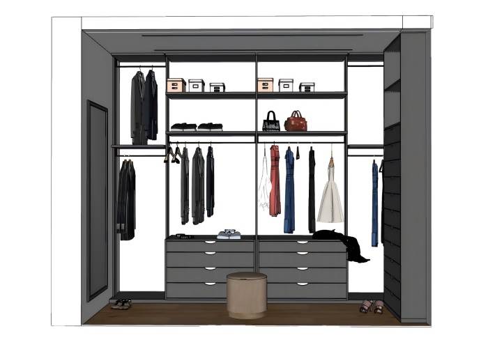 衣柜衣帽间柜子SU模型 SU模型免费下载_sketchup模型