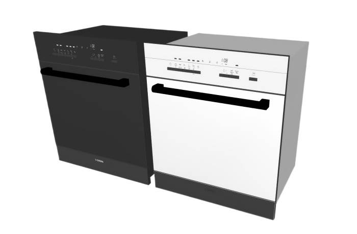 两台黑白洗碗机厨房SU模型 SU模型免费下载_sketchup模型