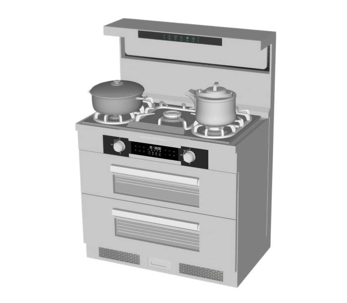 集成灶台锅头厨房SU模型 SU模型免费下载_sketchup模型