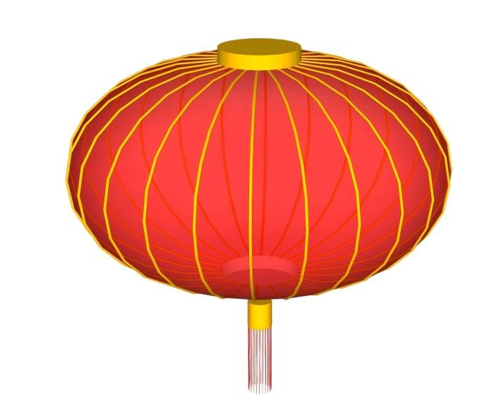 红灯笼装饰SU模型 SU模型免费下载_sketchup模型