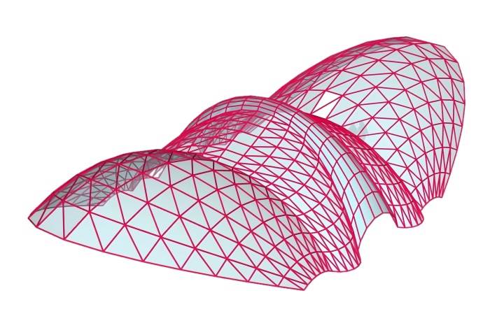 红线条异形张拉膜建筑建筑SU模型 SU模型免费下载_sketchup模型