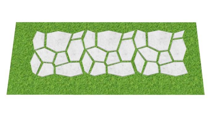 汀步石路径铺装景观SU模型 SU模型免费下载_sketchup模型