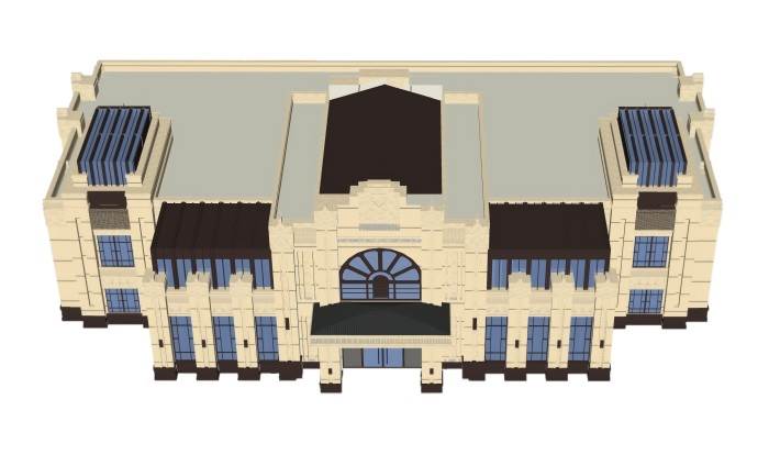 新古典售楼中心售楼处建筑SU模型 SU模型免费下载_sketchup模型