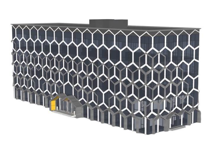 立面栅格办公建筑建筑SU模型 SU模型免费下载_sketchup模型