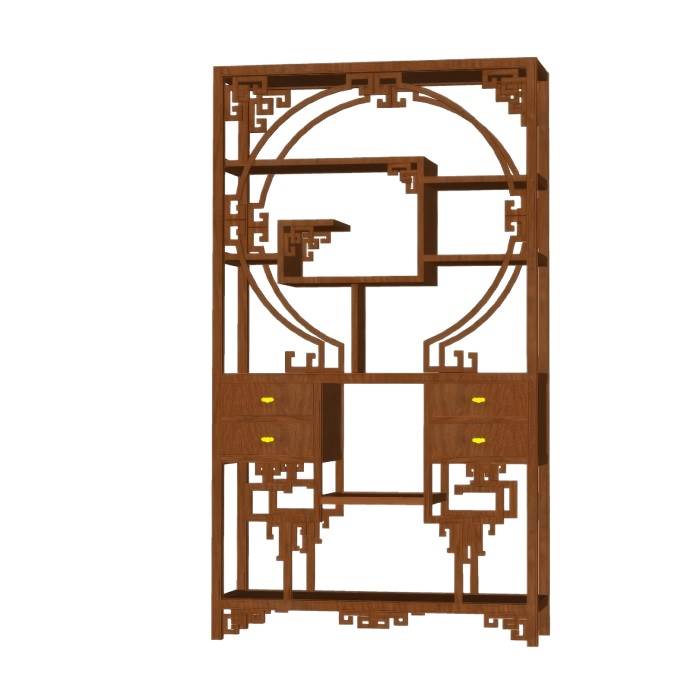 中式博古架柜子SU模型 SU模型免费下载_sketchup模型