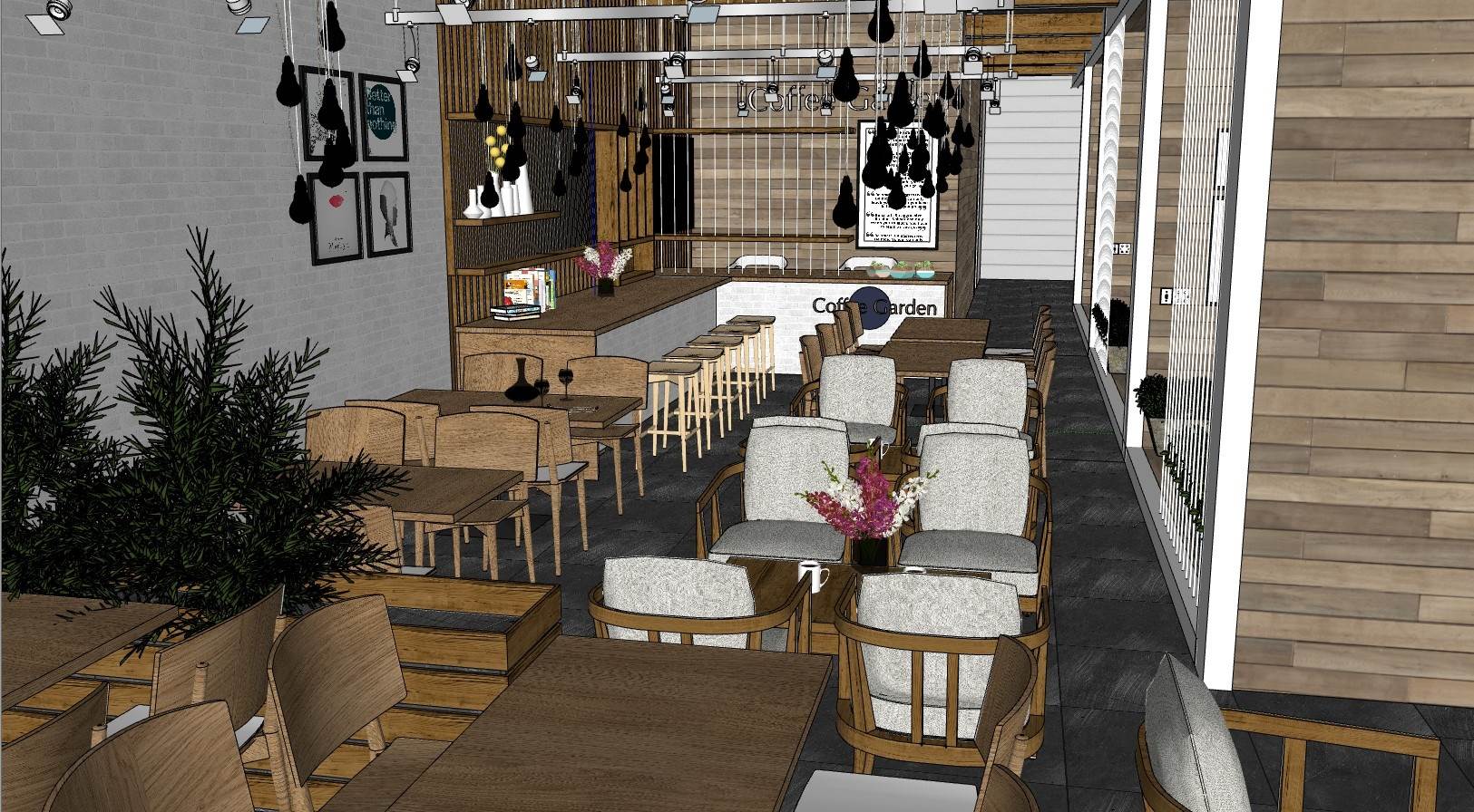 咖啡厅餐饮店咖啡屋商业SU模型 SU模型免费下载_sketchup模型