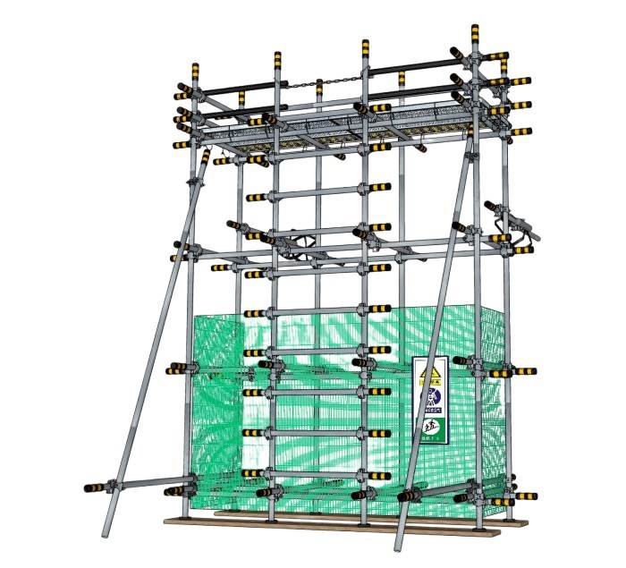 工地钢管脚手架十字扣件建筑SU模型 SU模型免费下载_sketchup模型