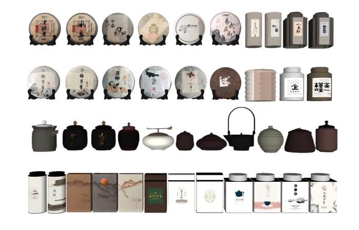 茶具装饰SU模型 SU模型免费下载_sketchup模型