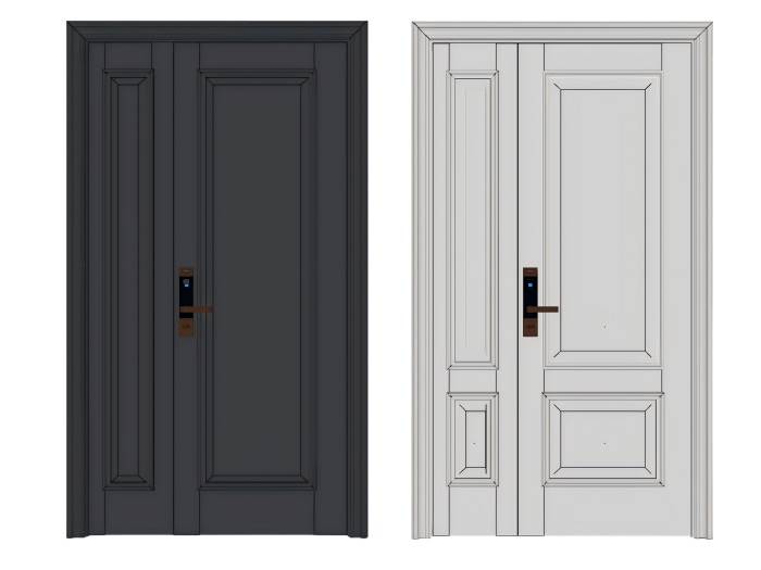 防盗门门窗SU模型 SU模型免费下载_sketchup模型