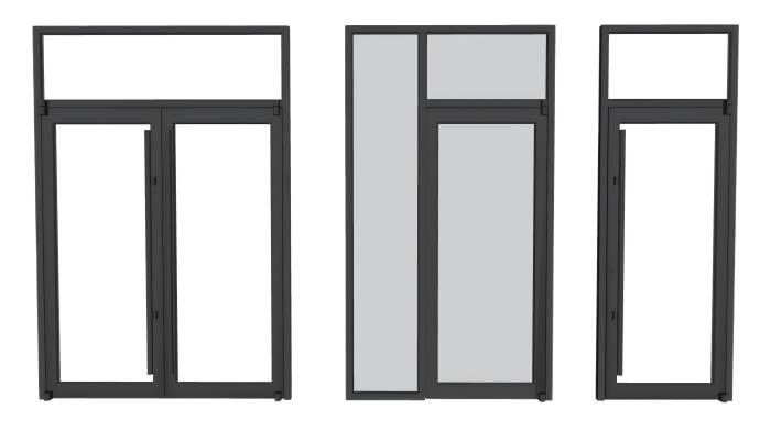 金属门把手双开玻璃门门窗SU模型 SU模型免费下载_sketchup模型
