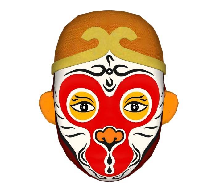 孙悟空面具脸谱装饰SU模型 SU模型免费下载_sketchup模型