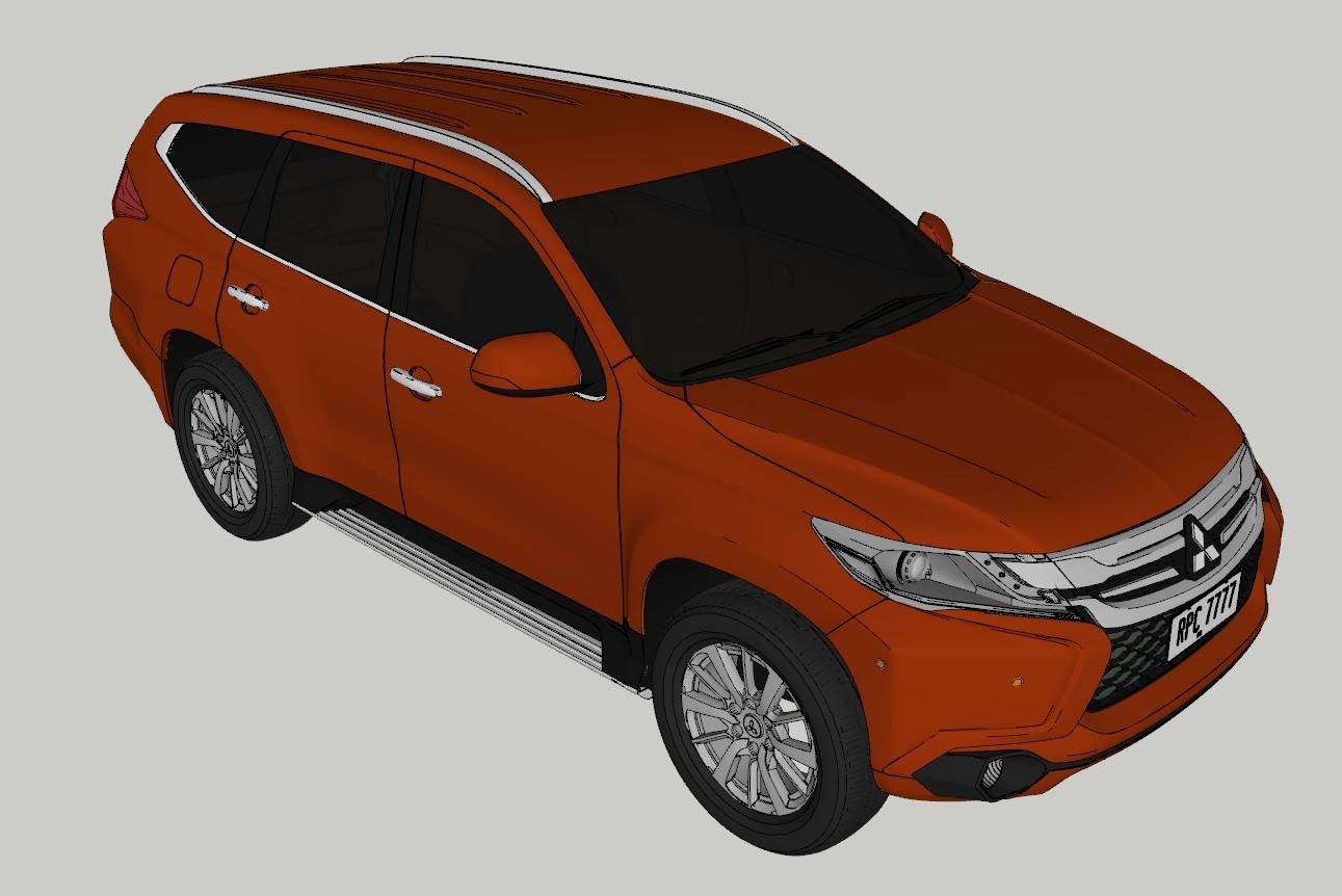 三菱蒙特罗汽车交通SU模型 SU模型免费下载_sketchup模型