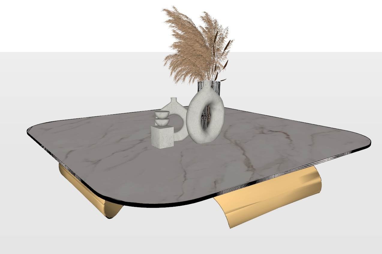 现代轻奢风格的茶几桌子SU模型 SU模型免费下载_sketchup模型