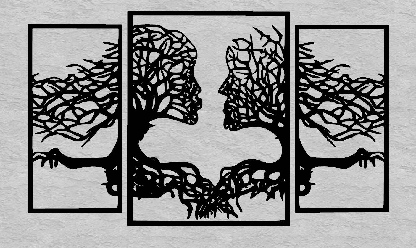 三联画视错觉艺术装饰画装饰SU模型 SU模型免费下载_sketchup模型