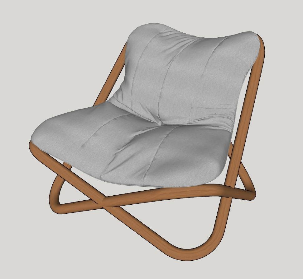 简约风格的休闲单人椅椅子SU模型 SU模型免费下载_sketchup模型