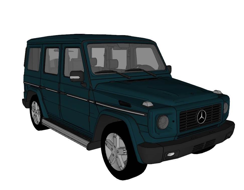 奔驰大G越野车汽车交通SU模型 SU模型免费下载_sketchup模型