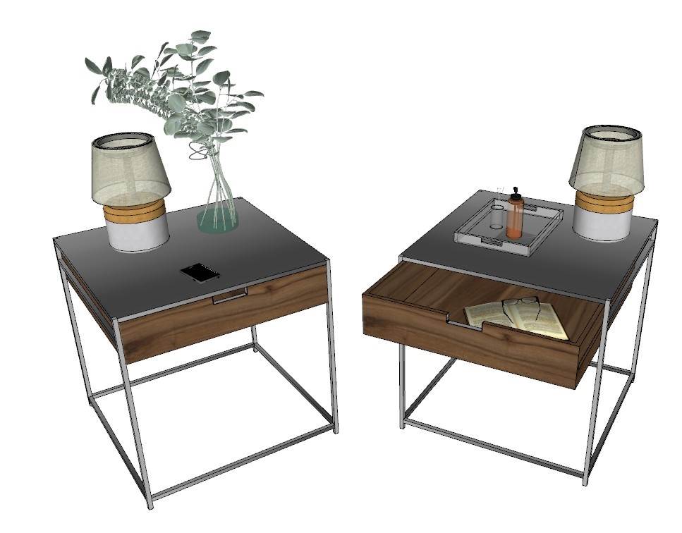 简约风格的床头柜柜子SU模型 SU模型免费下载_sketchup模型