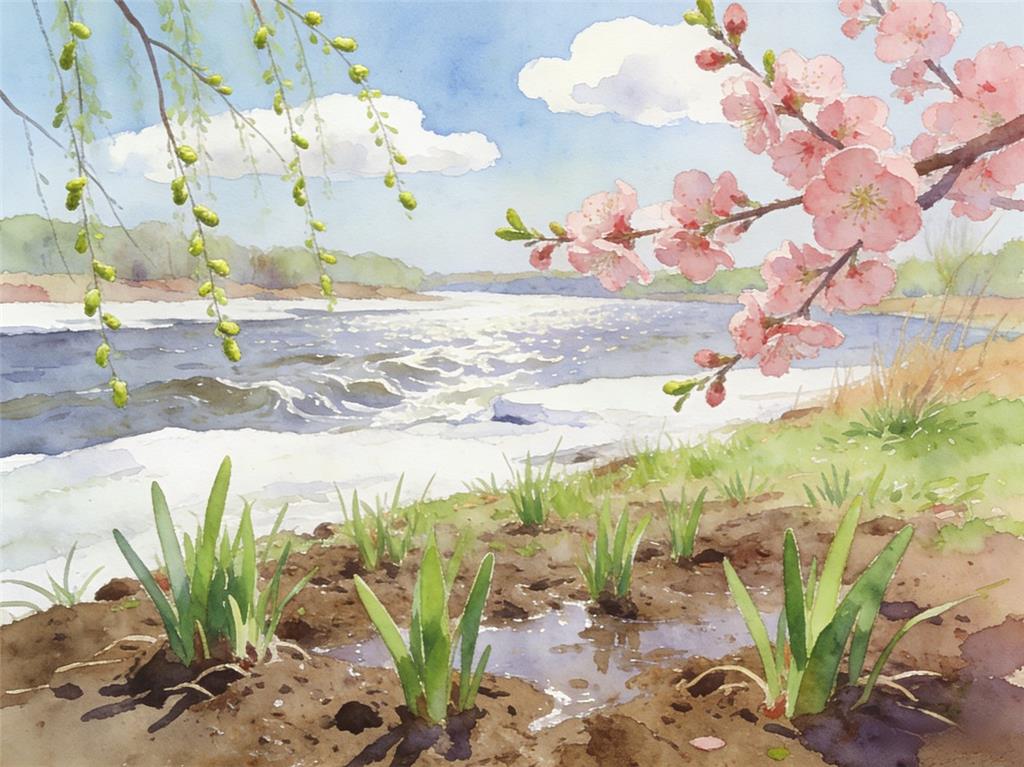 水彩画:立春的“立”意味着什么? 水彩画高清JPG图片素材