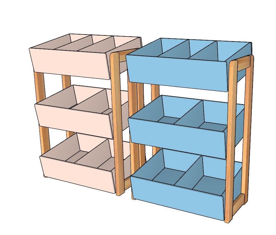 儿童玩具分格收纳架玩具柜玩具架柜子SU模型 SU模型免费下载_sketchup模型