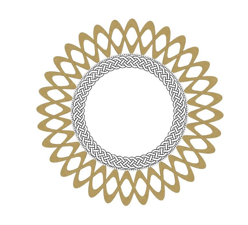 双层圆形装饰边框镜子mirror装饰SU模型 SU模型免费下载_sketchup模型