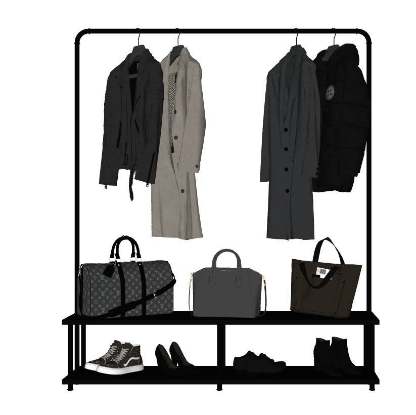 衣帽架服饰SU模型 SU模型免费下载_sketchup模型