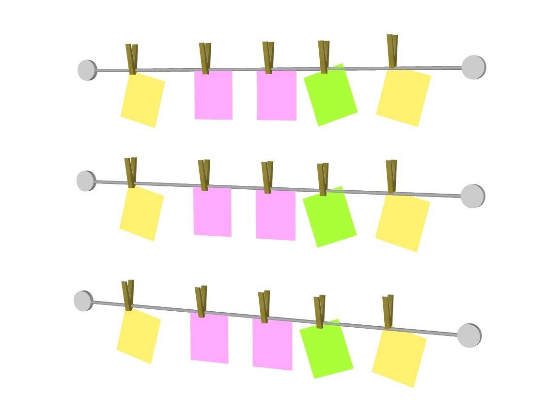 晾衣绳夹便签办公SU模型 SU模型免费下载_sketchup模型