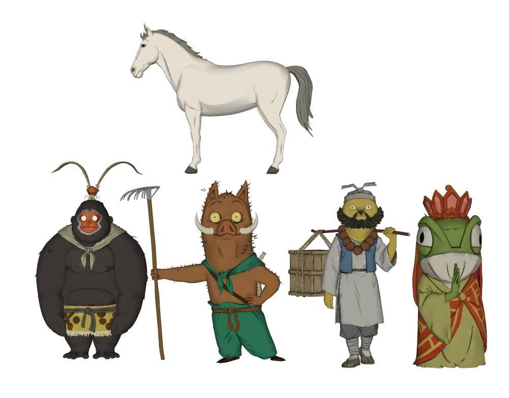 浪浪山小妖怪西游记师徒四人和小白马人物SU模型 SU模型免费下载_sketchup模型