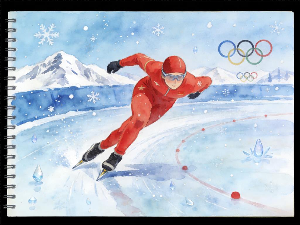 水彩画:冰雪荣光闪耀冬奥是什么呢？ 水彩画高清JPG图片素材