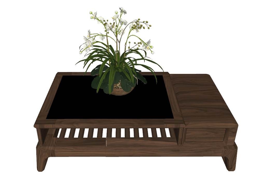 中式风格茶几和花瓶桌子SU模型 SU模型免费下载_sketchup模型