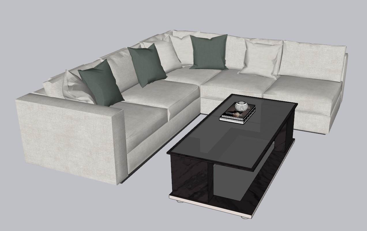 现代轻奢风的沙发SU模型 SU模型免费下载_sketchup模型