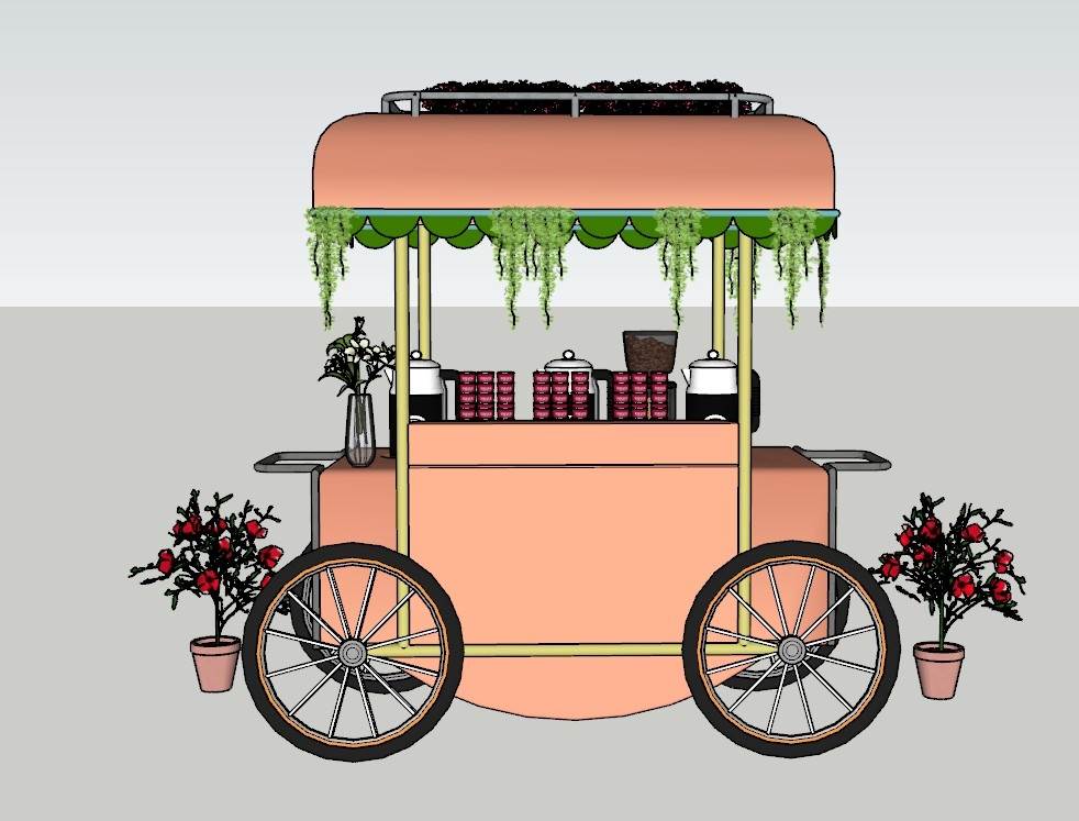 清新治愈风餐车商业SU模型 SU模型免费下载_sketchup模型