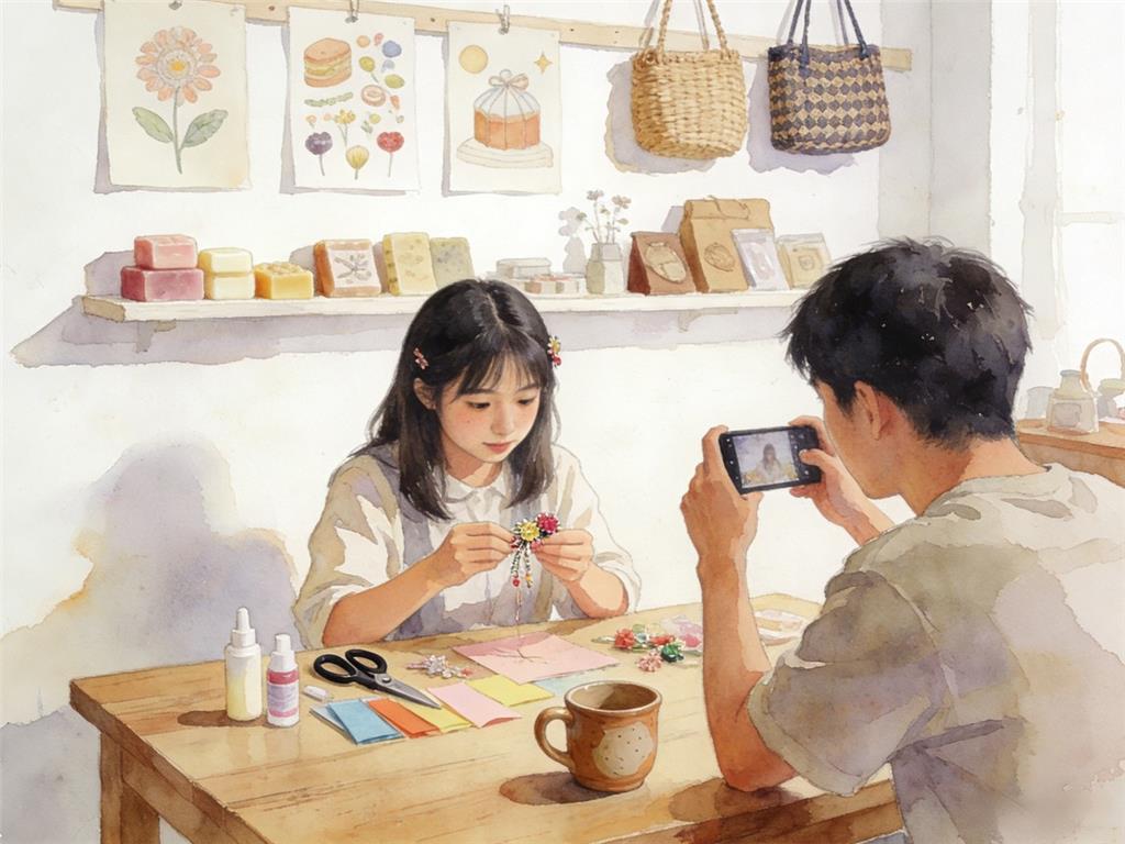 水彩画:你知道啥是“手搓经济”? 水彩画高清JPG图片素材