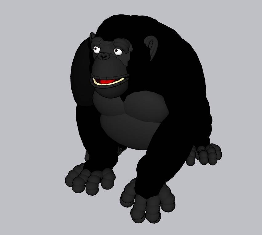 可爱的大猩猩动物动物SU模型 SU模型免费下载_sketchup模型