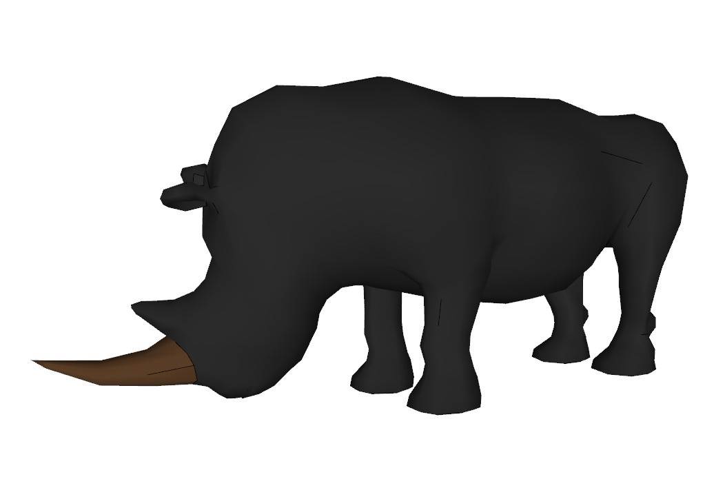 犀牛动物工艺品动物SU模型 SU模型免费下载_sketchup模型