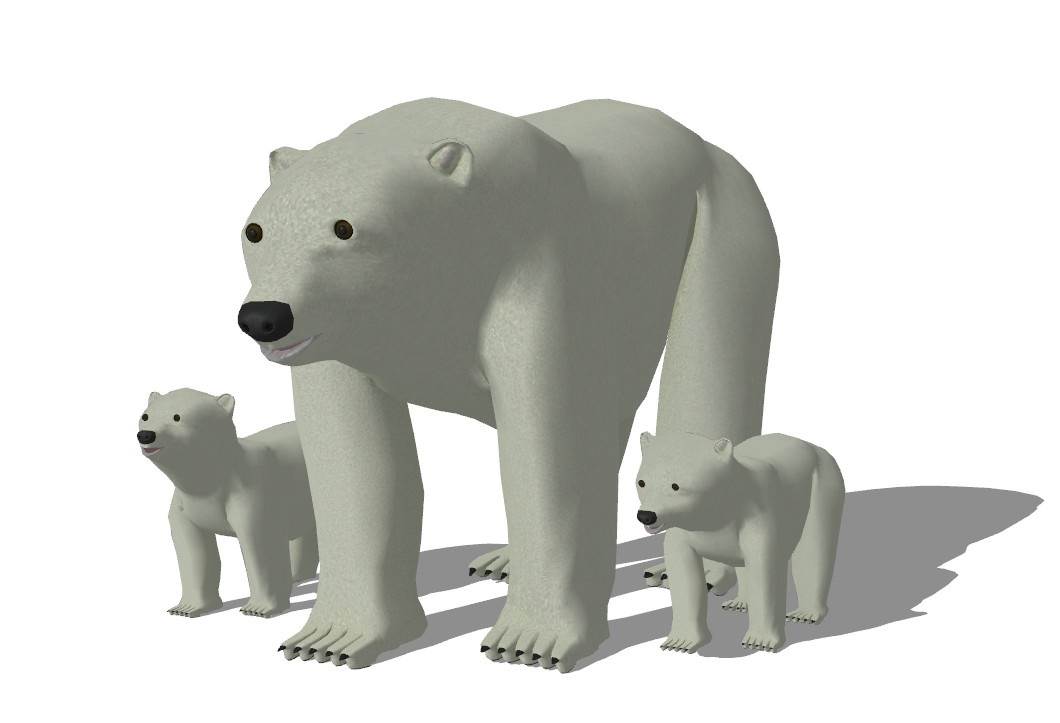 北极熊动物动物SU模型 SU模型免费下载_sketchup模型