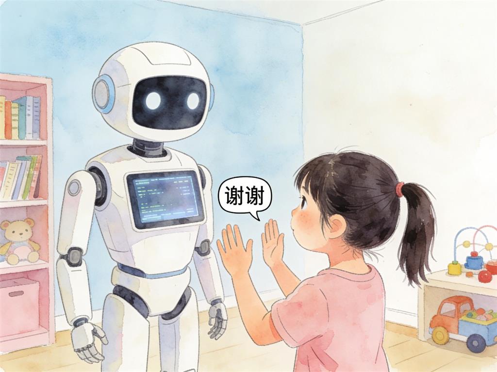 水彩画:为什么不要对AI说谢谢？ 水彩画高清JPG图片素材