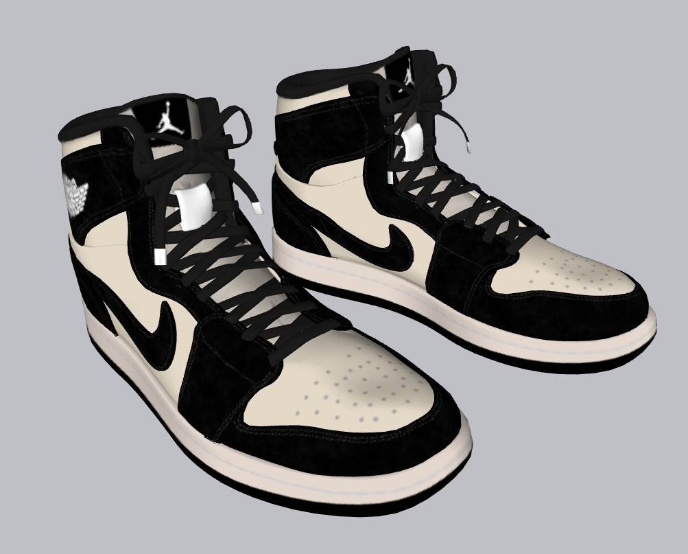 乔丹高帮篮球鞋男鞋子服饰SU模型 SU模型免费下载_sketchup模型