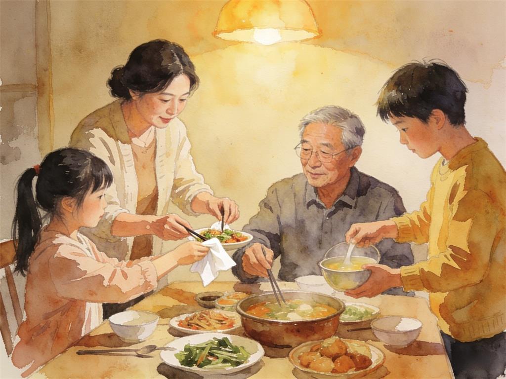 水彩画:“已经到了两边都能理解的年纪” 子女一代与父母一代之间 水彩画高清JPG图片素材