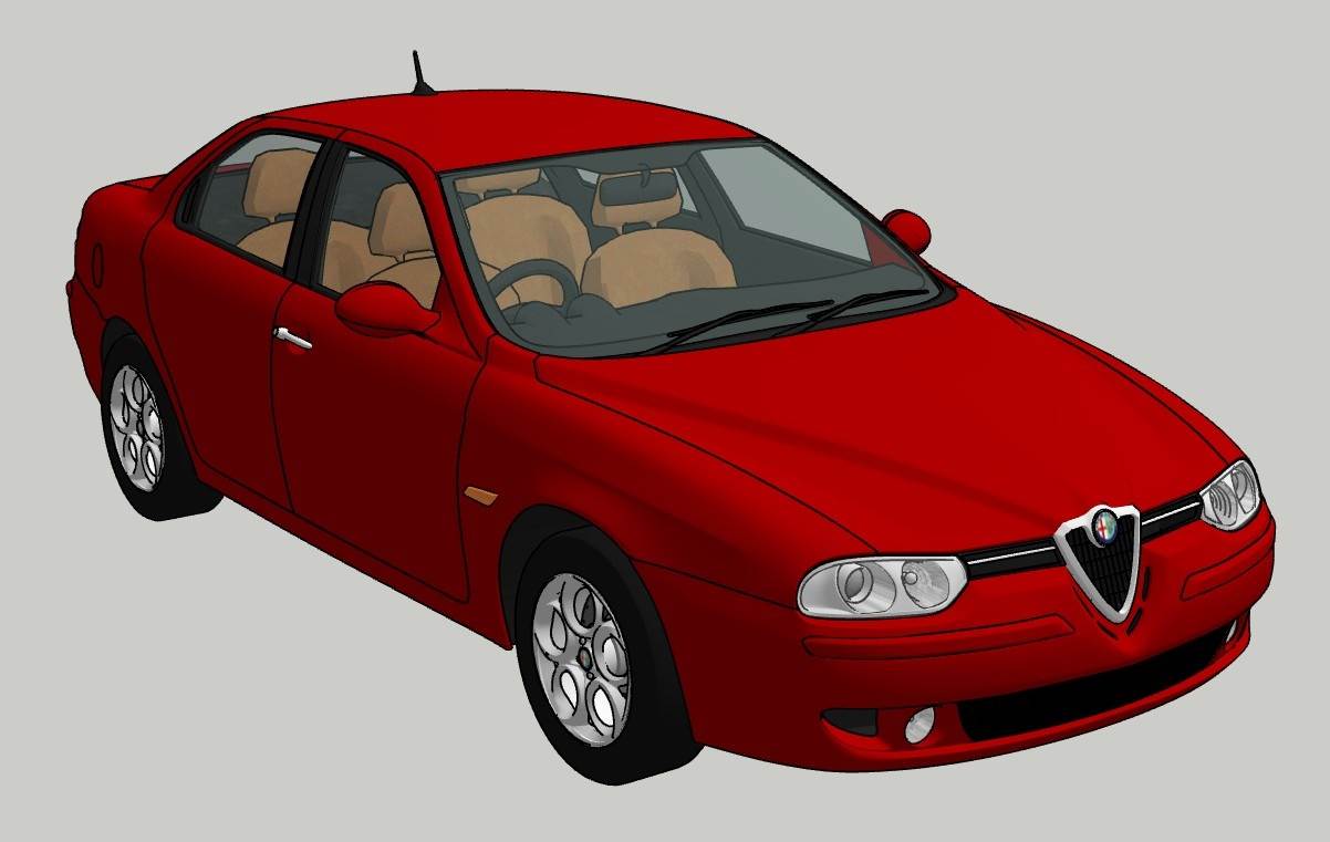 意大利阿尔法罗密欧汽车交通SU模型 SU模型免费下载_sketchup模型