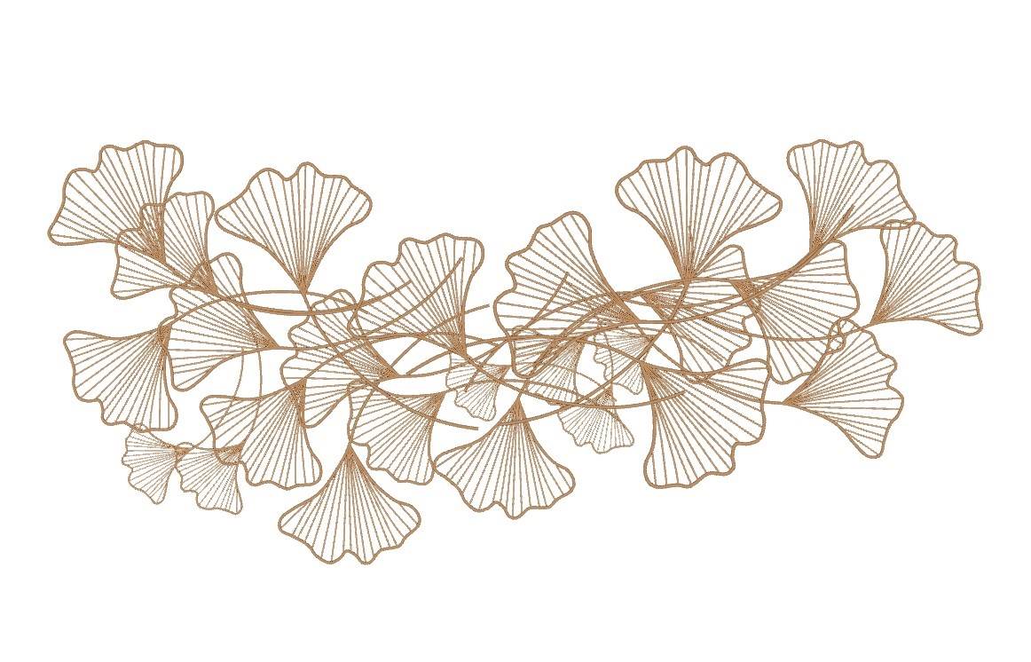 东方美学银杏叶装饰性线条画装饰SU模型 SU模型免费下载_sketchup模型