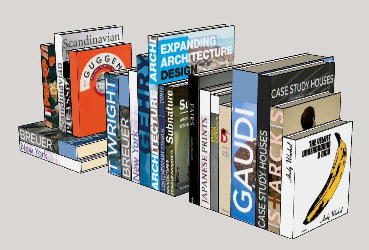 现代风格的书籍书本摆件装饰SU模型 SU模型免费下载_sketchup模型