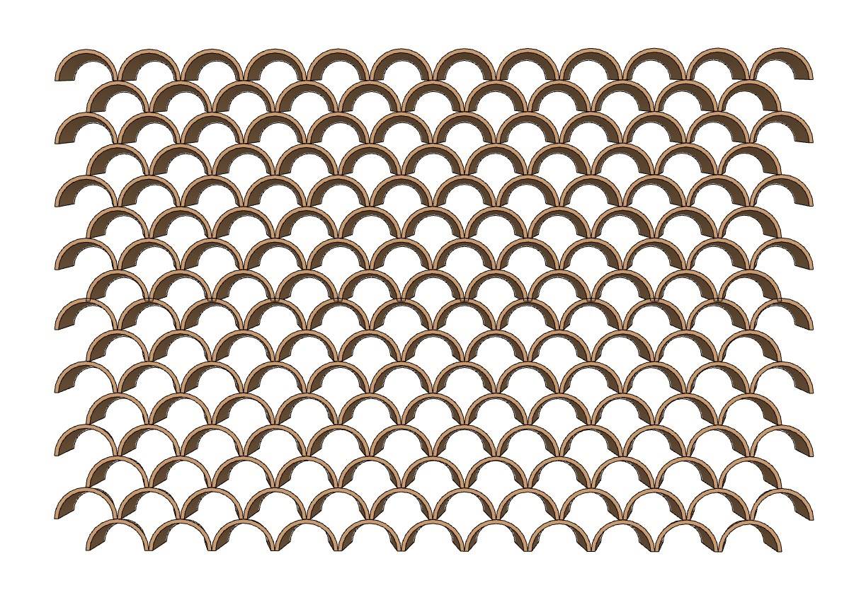 鱼鳞瓦片墙装饰装饰SU模型 SU模型免费下载_sketchup模型