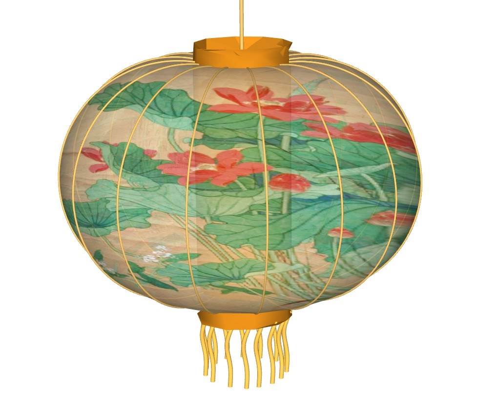 中式东方美学装饰灯笼装饰SU模型 SU模型免费下载_sketchup模型