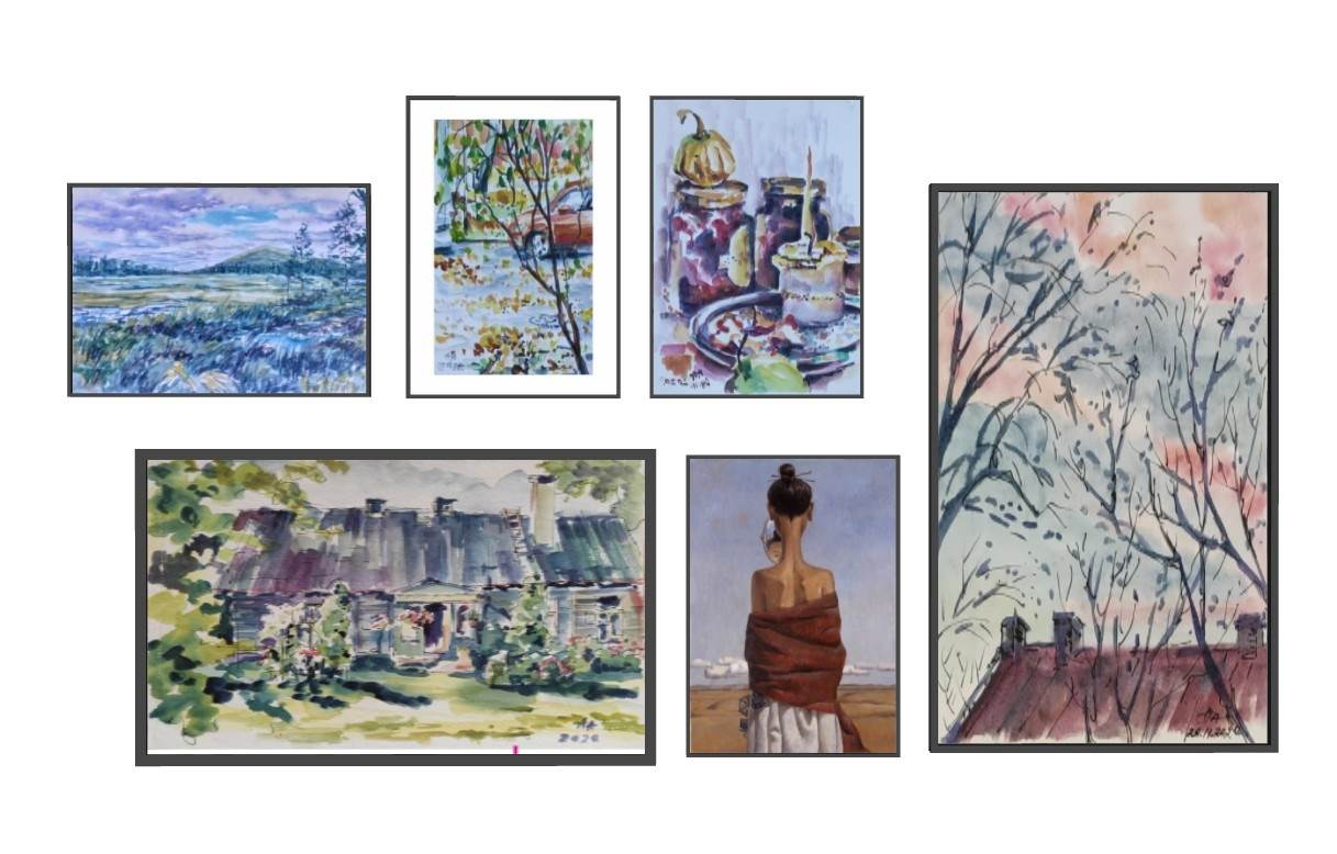 艺术挂画装饰画组合装饰SU模型 SU模型免费下载_sketchup模型