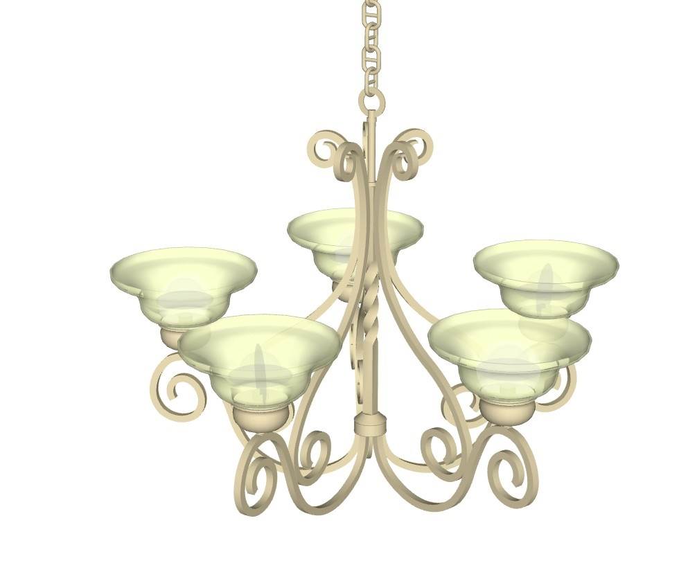 欧式铁艺吊灯灯具SU模型 SU模型免费下载_sketchup模型