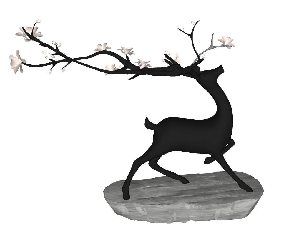 艺术小鹿雕塑雕塑SU模型 SU模型免费下载_sketchup模型