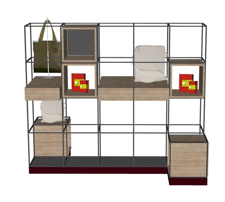 工业风置物架展示架柜子SU模型 SU模型免费下载_sketchup模型