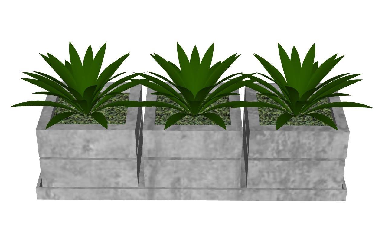 绿植花盆组合植物SU模型 SU模型免费下载_sketchup模型